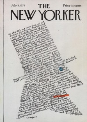 ORIGINAL VINTAGE MAGAZINE COVER:  New Yorker  July 5 1976 Uncle Sam in wordsby: Lou Myers (Illust.)
