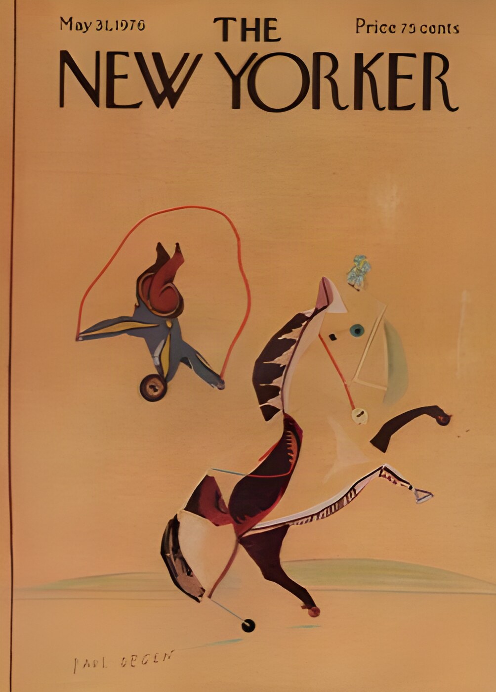 ORIGINAL VINTAGE MAGAZINE COVER:  New Yorker May 31 1976 - Circus Act by: Paul Degen (Illust.)