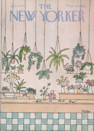 ORIGINAL VINTAGE MAGAZINE COVER:  New Yorker Jan. 31 1977 - Florist Shop  by: Robert Tallon (Illust.)