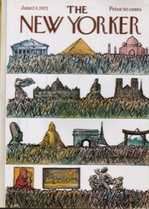 ORIGINAL VINTAGE MAGAZINE COVER:  New Yorker June 24 1972 - Tourist crowds   by: Arthur Getz (Illust.)