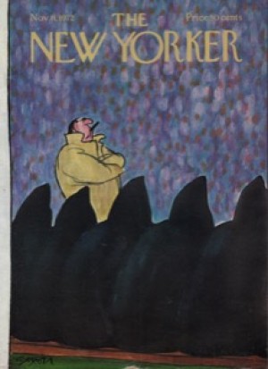ORIGINAL VINTAGE MAGAZINE COVER:  New Yorker Nov. 11 1972 Football coach   by: Charles Saxon (Illust.)