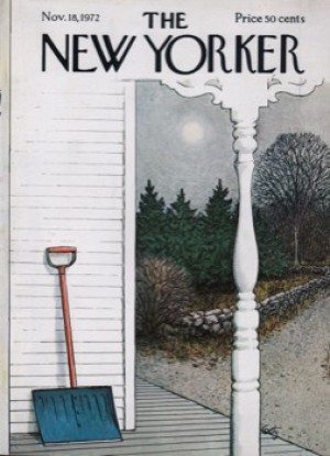 ORIGINAL VINTAGE MAGAZINE COVER:  New Yorker Nov. 18 1972 - Snow shovel   by: Arthur Getz (Illust.)