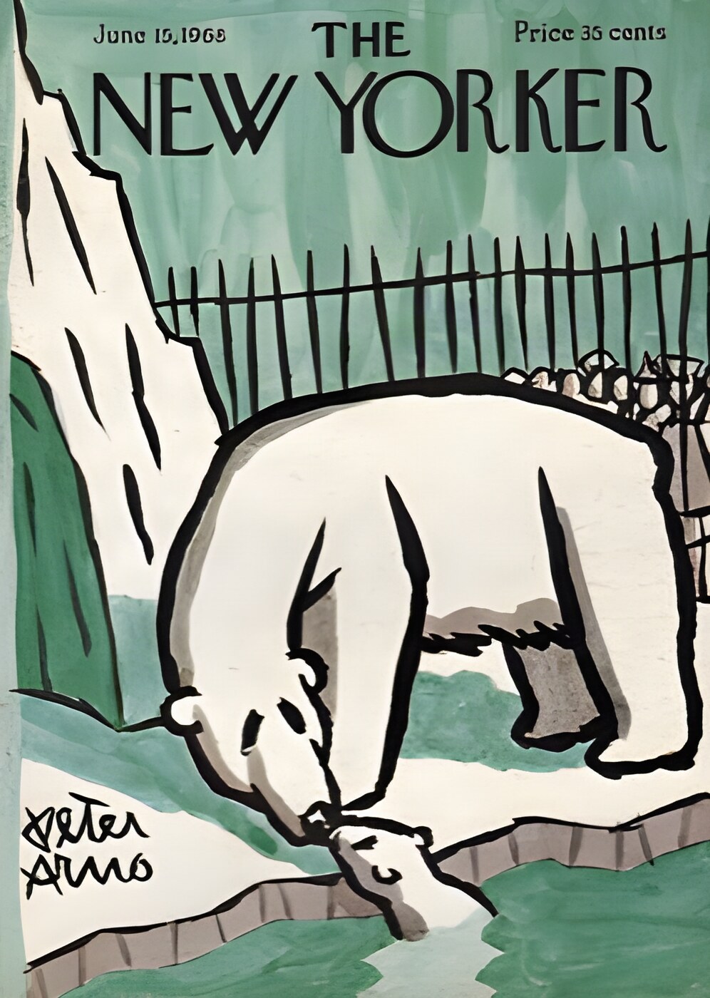 ORIGINAL VINTAGE MAGAZINE COVER:  New Yorker June 15 1968 - Polar Bears     by: Peter Arno (Illust.)