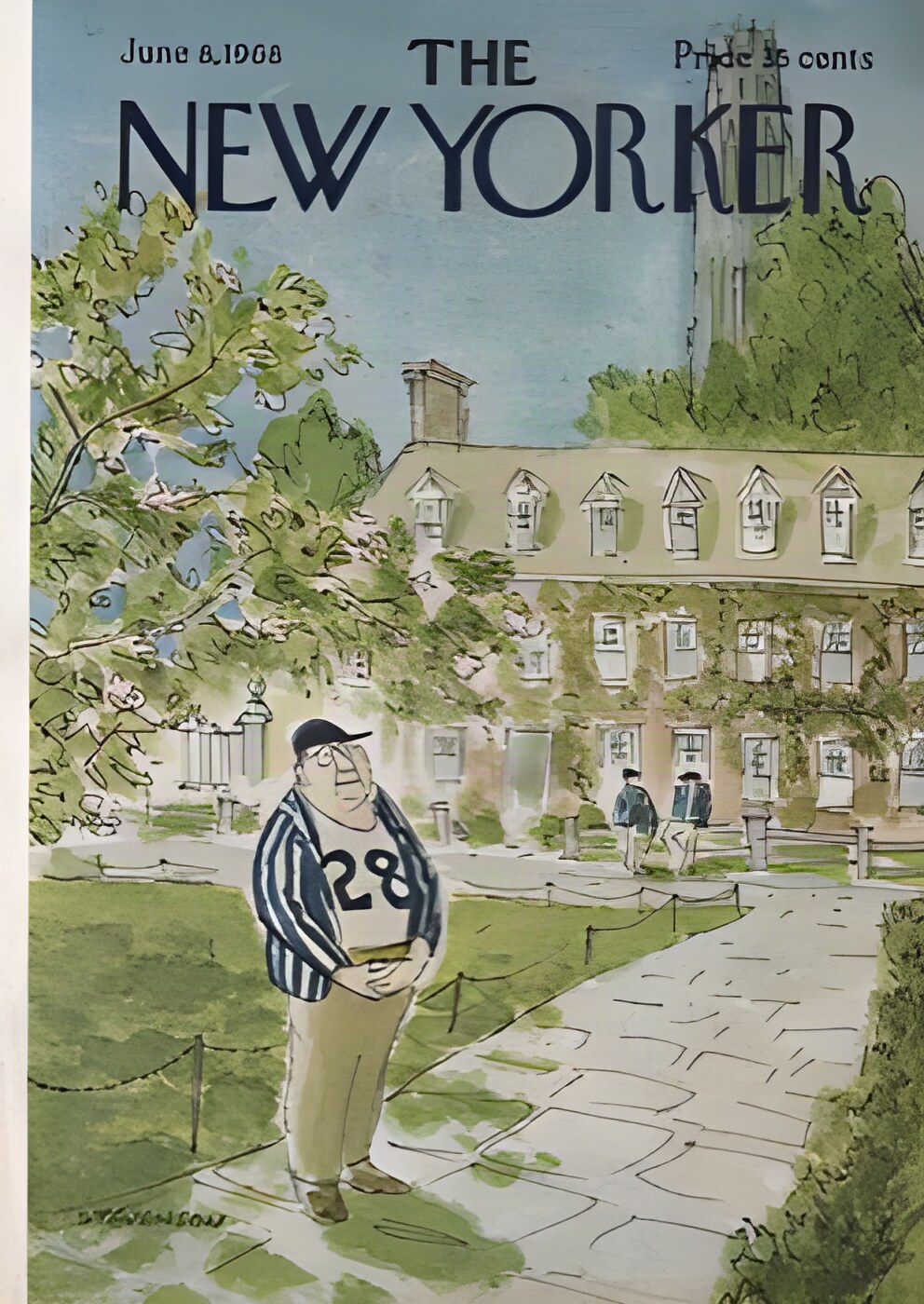 ORIGINAL VINTAGE MAGAZINE COVER:  New Yorker June 8 1968 - College reunion    by: James Stevenson (Illust.)