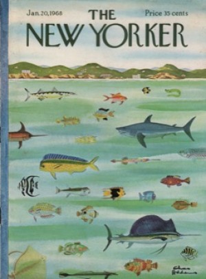 ORIGINAL VINTAGE MAGAZINE COVER:  New Yorker Jan. 20 1968 - Marine Life     by: Charles Addams (Illust.)