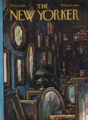 ORIGINAL VINTAGE MAGAZINE COVER:  New Yorker Feb. 10 1968 -  Antique frames   by: Arthur Getz (Illust.)