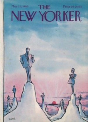 ORIGINAL VINTAGE MAGAZINE COVER:  New Yorker May 24 1969 - Party guests on different islands   by: Charles Saxon (Illust.)