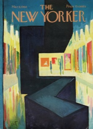 ORIGINAL VINTAGE MAGAZINE COVER:  New Yorker Mar. 0 1968 - Art Gallery     by: Arthur Getz (Illust.)