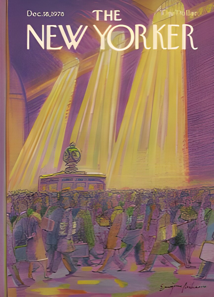 ORIGINAL VINTAGE MAGAZINE COVER:  New Yorker Dec. 18 1978 - Grand Central Station     by: Eugene Mihaesco (Illust.)