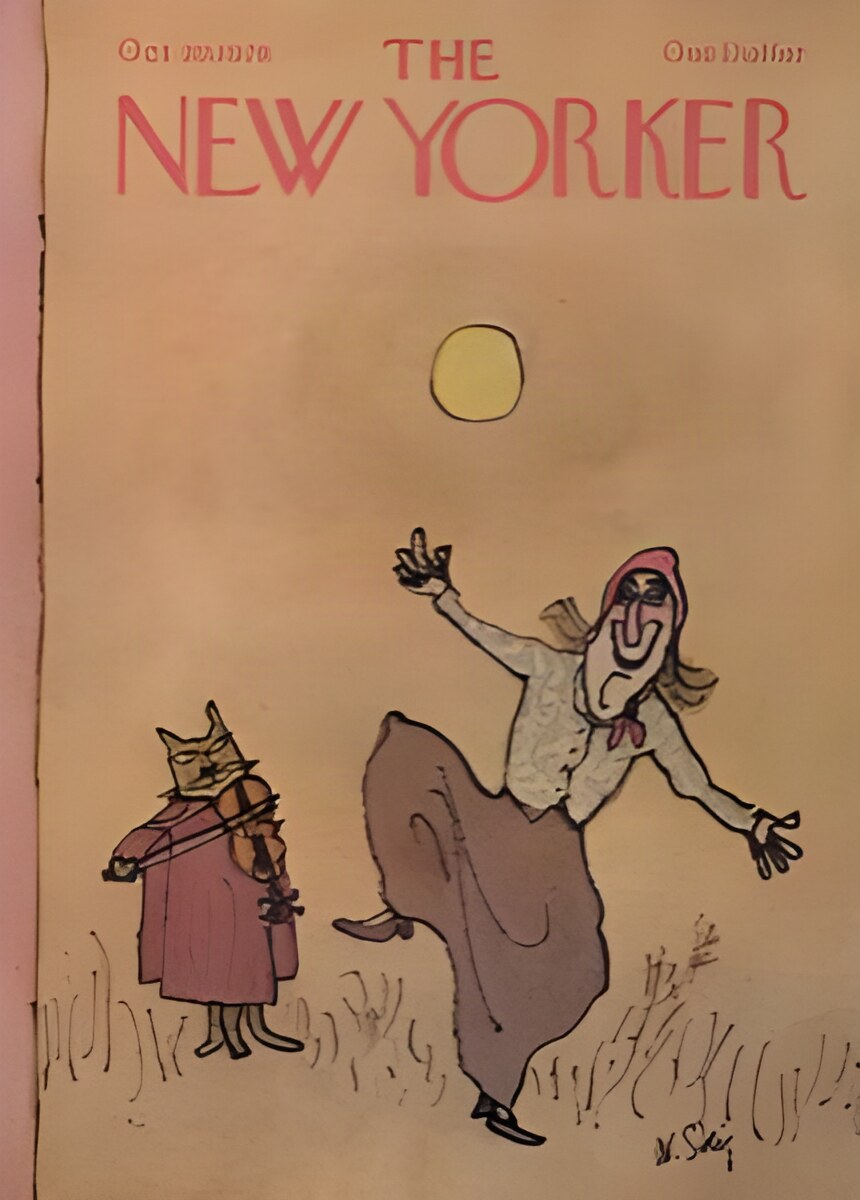 ORIGINAL VINTAGE MAGAZINE COVER: New Yorker Oct. 30 1978 witch and catby: William Steig (Illust.)