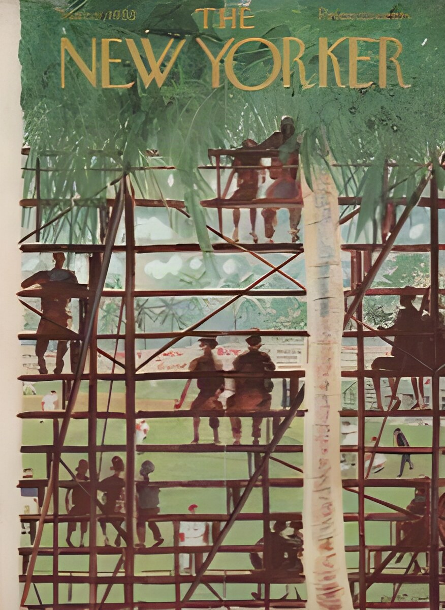 ORIGINAL VINTAGE MAGAZINE COVER: New Yorker Mar. 9 1963 - Spring trainingby: Garrett Price (Illust.)