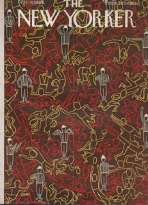 ORIGINAL VINTAGE MAGAZINE COVER: New Yorker Nov. 9 1963 - Football patternby: Charles E. Martin (Illust.)