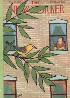 ORIGINAL VINTAGE MAGAZINE COVER: New Yorker May 11 1963 - Yellow bird  by: William Steig (Illust.)