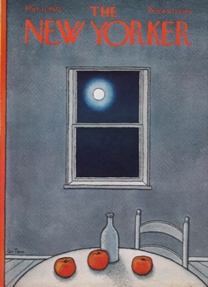 ORIGINAL VINTAGE MAGAZINE COVER: New Yorker Mar. 11 1972 - Moonlight window  by: Pierre Le-Tan (Illust.)