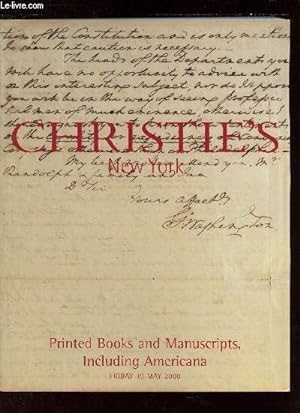 Printed books and manuscripts including Americana and recently discovered manuscripts by Ernest Hemingway.[Christie's, auction catalogue, sale date: 19 May 2000 ]. by: 