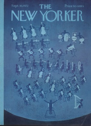 ORIGINAL VINTAGE MAGAZINE COVER: New Yorker Sept. 30 1972 - Orchestraby: Charles E. Martin (Illust.)