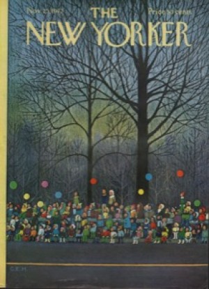 ORIGINAL VINTAGE MAGAZINE COVER: New Yorker Nov. 25 1972 - Parade crowdby: Charles E. Martin (Illust.)