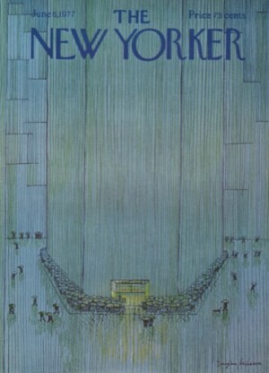 ORIGINAL VINTAGE MAGAZINE COVER: New Yorker June 6 1977 - Long lines at movie theatreby: Eugene Mihaesco (Illust.)