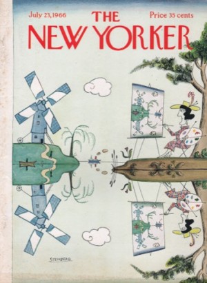 ORIGINAL VINTAGE MAGAZINE COVER: New Yorker July 23 1966 - painting windmillby: SAUL STEINBERG (Illust.)