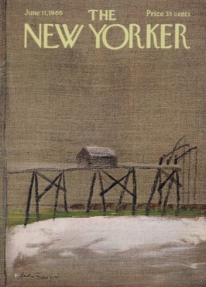 ORIGINAL VINTAGE MAGAZINE COVER: New Yorker June 11 1966 - fishing off pierby: Andre Francois (Illust.)