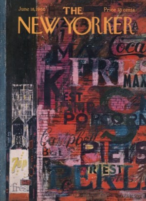 ORIGINAL VINTAGE MAGAZINE COVER: New Yorker June 18 1966 Grafittiby: Kenneth Mahood (Illust.)