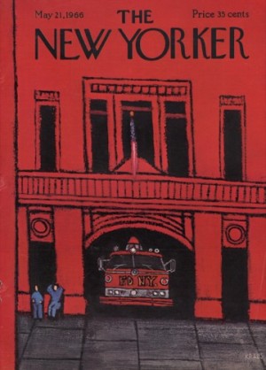 ORIGINAL VINTAGE MAGAZINE COVER: New Yorker May 21 1966 - Firehouseby: Robert Kraus (Illust.)