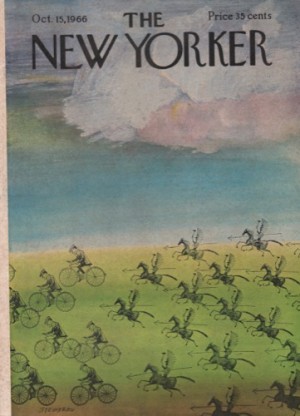 ORIGINAL VINTAGE MAGAZINE COVER: New Yorker Oct. 15 1966 - Indians on horsebackby: Saul Steinberg (Illust.)