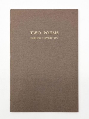 Two Poems (SIGNED COPY)by: Levertov, Denise; Tyler, Gillian
