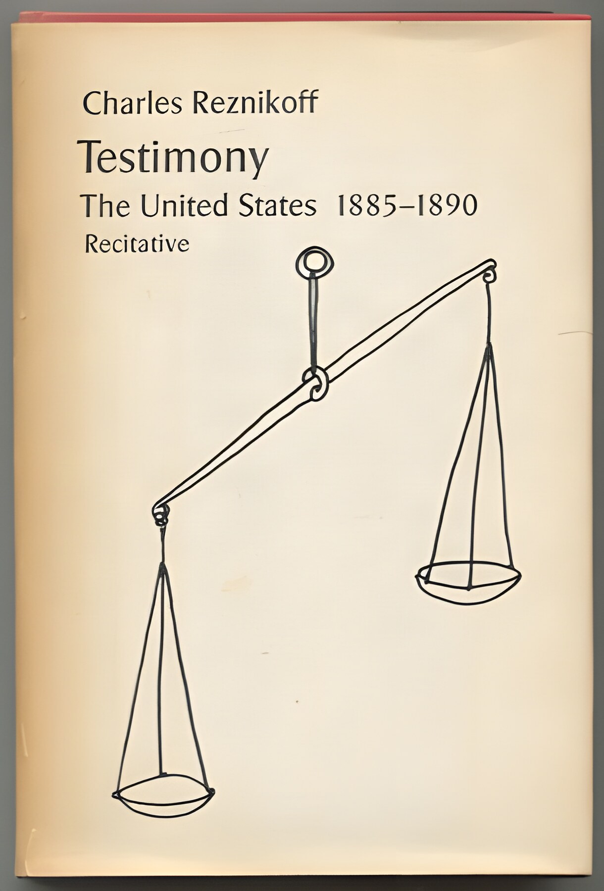Testimony: The United States 1885-1890, Recitativeby: Reznikoff, Charles 