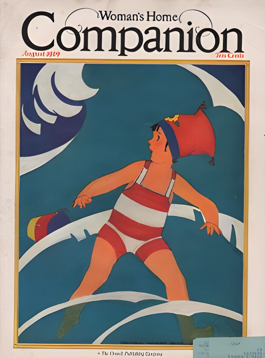 ORIG VINTAGE MAGAZINE COVER/ WOMAN'S HOME COMPANION - AUGUST 1929by: Barney (Illust.), Maginel Wright