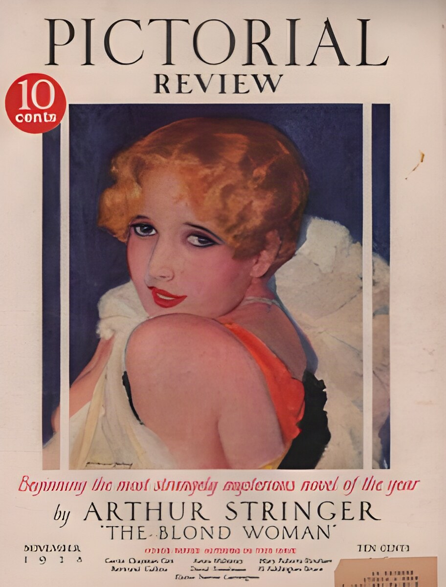 ORIG VINTAGE MAGAZINE COVER/  PICTORIAL REVIEW - NOVEMBER 1928 Illus. McClelland Barclayby: Barclay (Illust.), McClelland