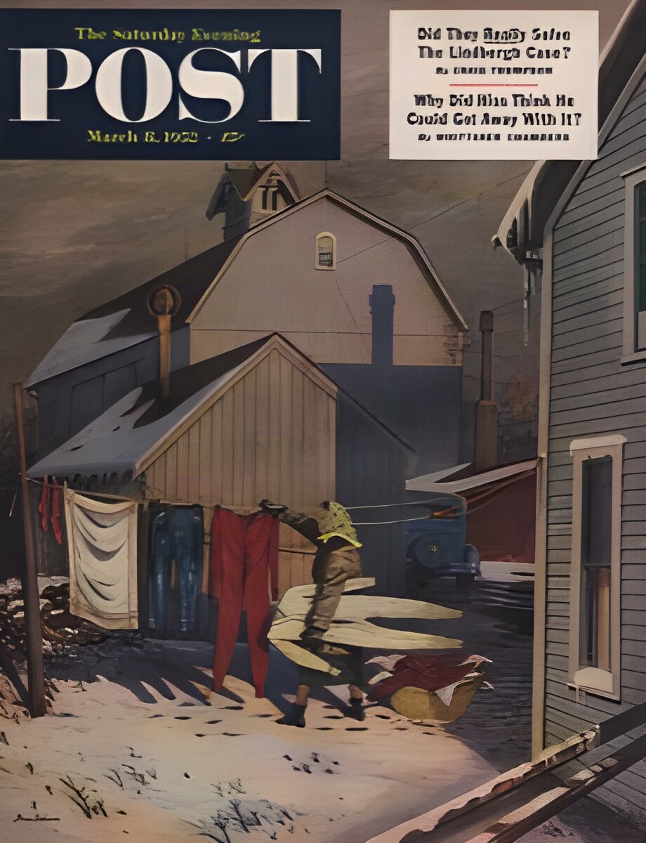 ORIG VINTAGE MAGAZINE COVER/ SATURDAY EVENING POST - MARCH 8 1952by: Dohanos (Illust.), Stevan