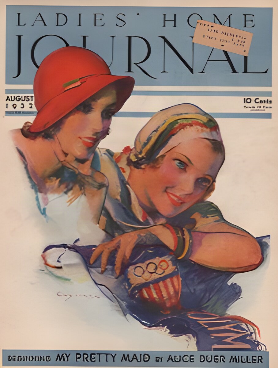 ORIG VINTAGE MAGAZINE COVER/ LADIES HOME JOURNAL - AUGUST 1932by: Hoff (Illust.), Guy