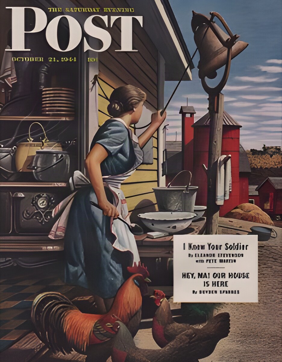 ORIG VINTAGE MAGAZINE COVER/ SATURDAY EVENING POST - OCTOBER 21 1944by: Dohanos (Illust.), Stevan