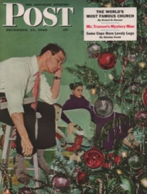 ORIG VINTAGE MAGAZINE COVER/ SATURDAY EVENING POST - DECEMBER 24 1949 by: Hughes (Illust.), George