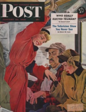 ORIG VINTAGE MAGAZINE COVER/ SATURDAY EVENING POST - JANUARY 22 1949by: Hughes (Illust.), George