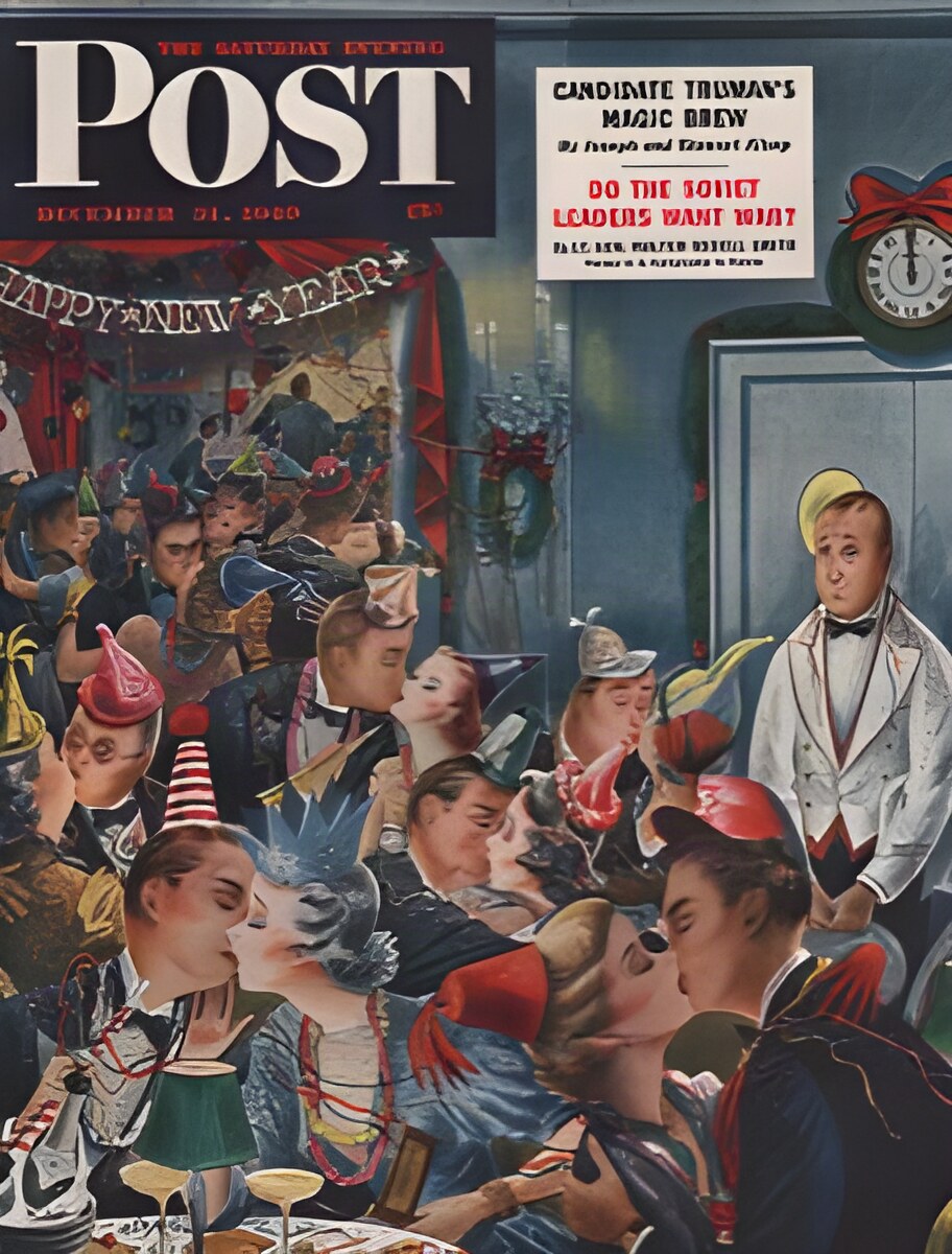 ORIG VINTAGE MAGAZINE COVER/ SATURDAY EVENING POST - DECEMBER 31 1949by: Alajalov (Illust.), Constantin