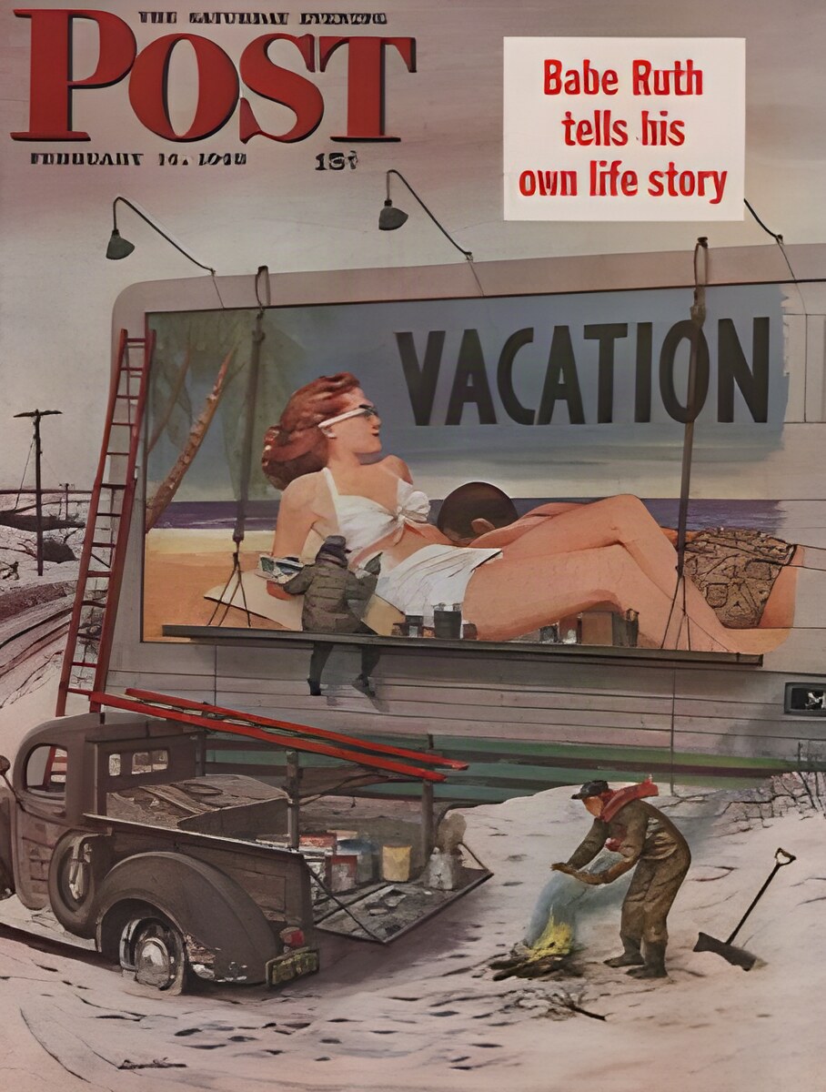 ORIG VINTAGE MAGAZINE COVER/ SATURDAY EVENING POST - FEBRUARY 14 1948by: Dohanos (Illust.), Stevan