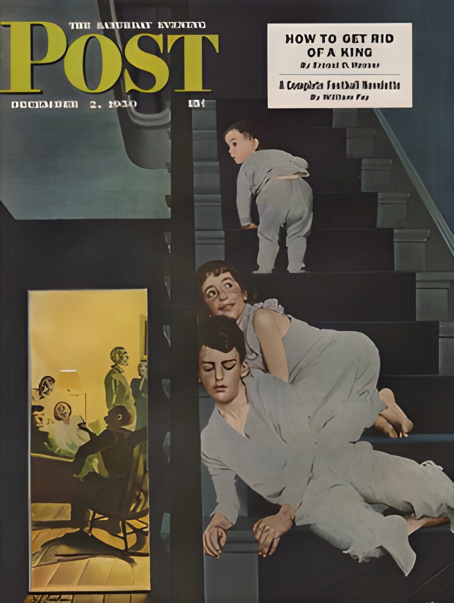 ORIG VINTAGE MAGAZINE COVER/ SATURDAY EVENING POST - DECEMBER 2 1950by: Hughes (Illust.), George