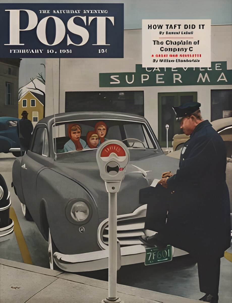 ORIG VINTAGE MAGAZINE COVER/ SATURDAY EVENING POST - FEBRUARY 10 1951by: Hughes (Illust.), George