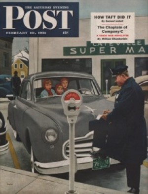 ORIG VINTAGE MAGAZINE COVER/ SATURDAY EVENING POST - FEBRUARY 10 1951by: Hughes (Illust.), George
