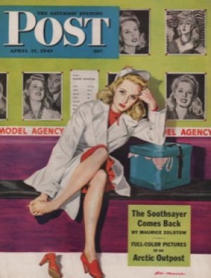 ORIG VINTAGE MAGAZINE COVER/ SATURDAY EVENING POST - APRIL 17 1943by: Moore (Illust.), Al