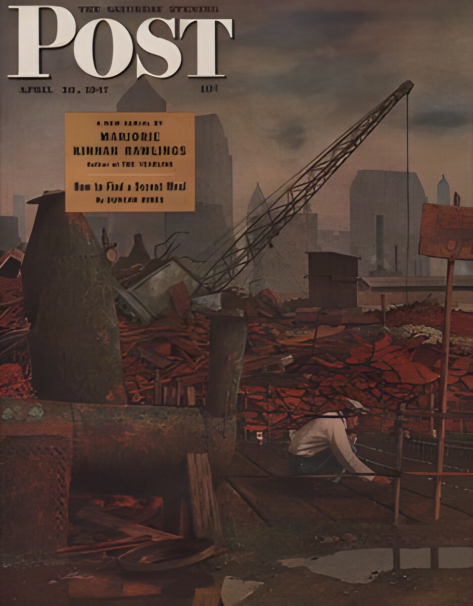 ORIG VINTAGE MAGAZINE COVER/ SATURDAY EVENING POST - APRIL 26 1947by: Atherton (Illust.), John
