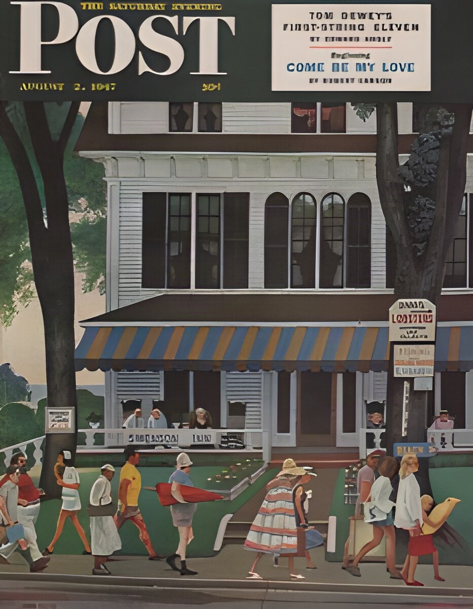 ORIG VINTAGE MAGAZINE COVER/ SATURDAY EVENING POST - AUGUST 2 1947by: Falter (Illust.), John