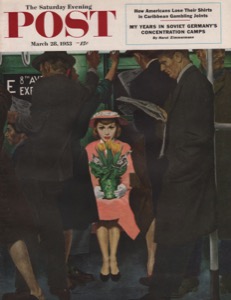 ORIG VINTAGE MAGAZINE COVER/ SATURDAY EVENING POST - MARCH 28 1953by: Hughes (Illust.), George