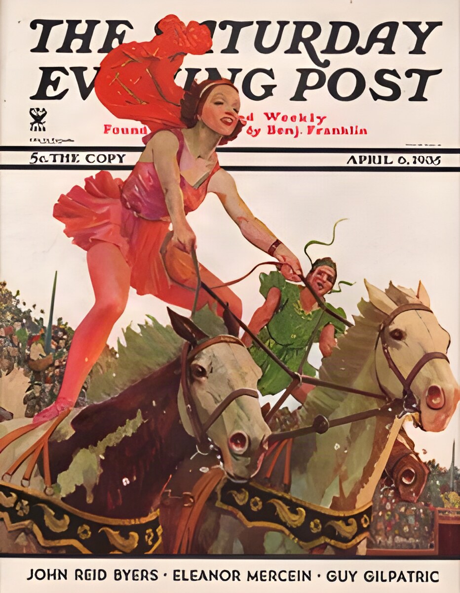 ORIG VINTAGE MAGAZINE COVER/ SATURDAY EVENING POST - APRIL 6 1935by: Bower (Illust.), M.L.
