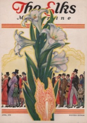 ORIG VINTAGE MAGAZINE COVER/ THE ELKS MAGAZINE - APRIL 1934by: Booth (Illust.), Franklin