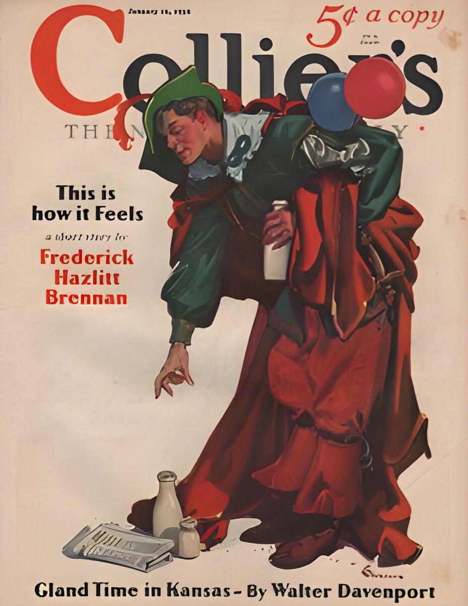 ORIG VINTAGE MAGAZINE COVER/ COLLIER'S - JANUARY 16 1932 -New Year Party Costume - Illus. E.M. Jacksonby: Jackson (Illust.), E.M.