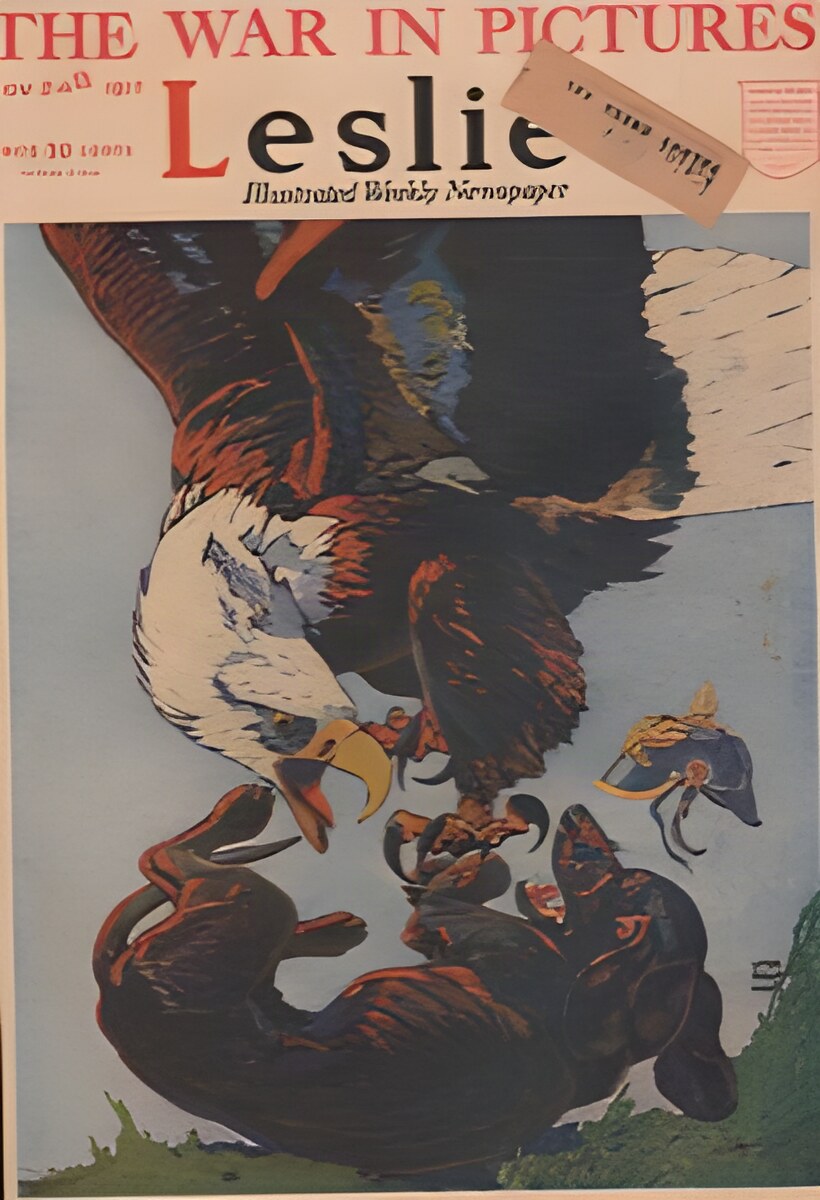 ORIG VINTAGE MAGAZINE COVER/ LESLIE - NOVEMBER 24 1917 - World War Iby: Hunt (Illust.), Lynn Bogue