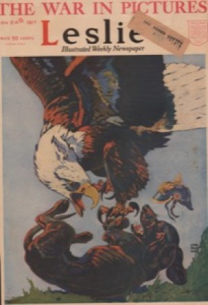 ORIG VINTAGE MAGAZINE COVER/ LESLIE - NOVEMBER 24 1917 - World War Iby: Hunt (Illust.), Lynn Bogue
